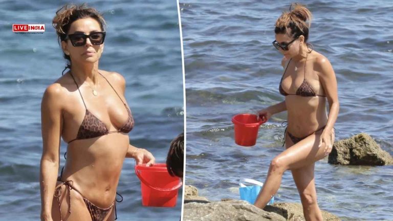 Eva Longoria, 50, Turns Heads in Leopard Bikini on Marbella Beach With Son Santi-Pics Inside