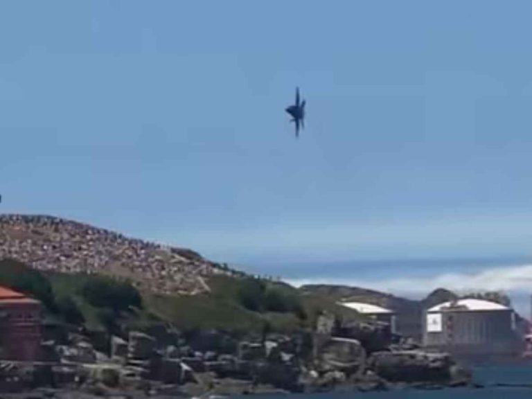 Spanish Fighter EF-18 Jet Nearly Crashes Into Crowd During Airshow In Viral Video