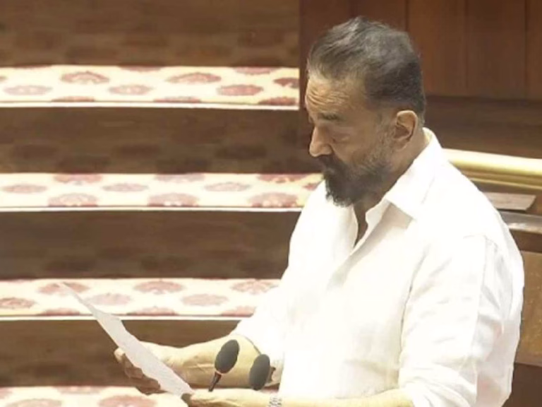 Actor-Politician Kamal Haasan Takes Oath as Rajya Sabha MP