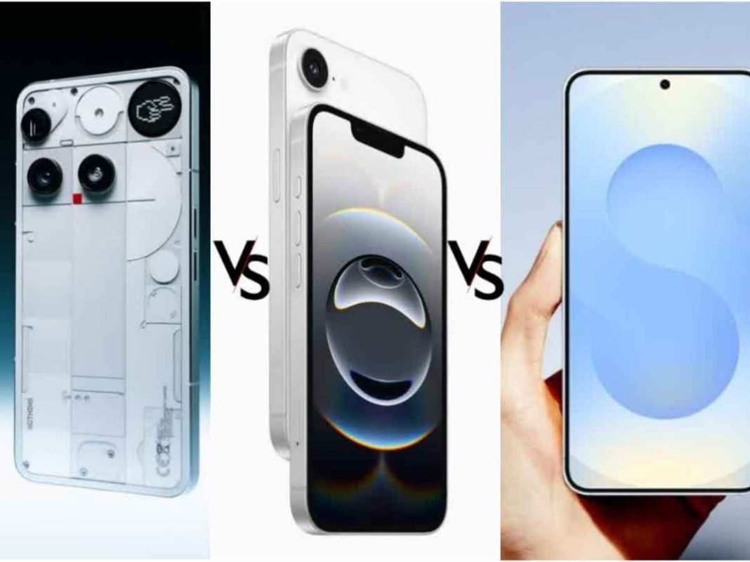 Nothing Phone 3 Vs iPhone 16 Vs Samsung Galaxy S25: Features And Specifications Compared