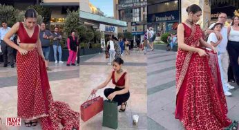 Russian Woman Changing Into Saree in Public in Turkey Sparks Outrage: Viral Video Draws Cultural Criticism