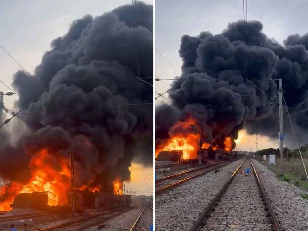 Train Accident Today: Crude Oil Tanker Catches Fire Near Chennai, Train Services Disrupted