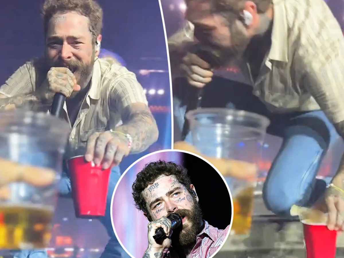 Post Malone’s Stage Caves In as He Kneels for a Beer Toast – Video Goes Viral