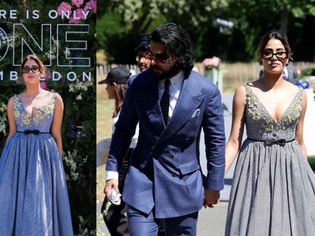 Janhvi Kapoor-Shikhar Pahariya serve style at Wimbledon 2025