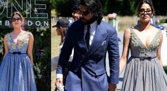 Janhvi Kapoor-Shikhar Pahariya serve style at Wimbledon 2025