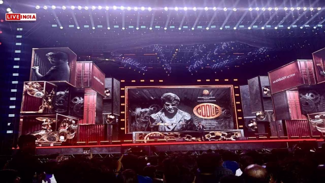 ‘Coolie’ Audio Launched: Crowds Erupt as Rajinikanth Enters Venue, Aamir Khan Hugs Him