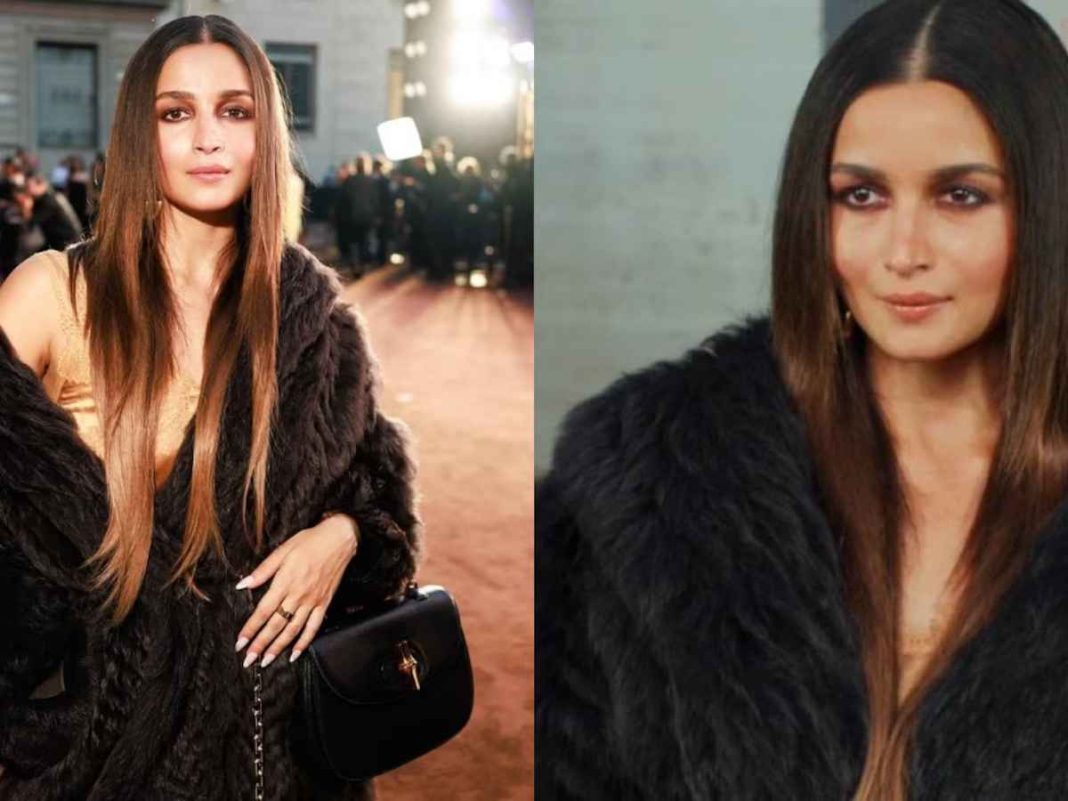 Alia Bhatt Dazzles Milan Fashion Week in a Dramatic Black Fur Coat