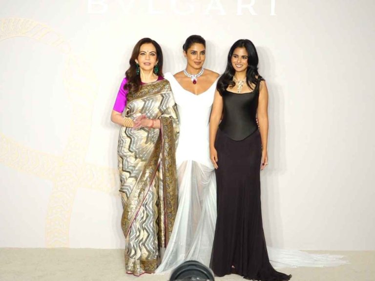 Isha Ambani's Serpenti Necklace Steals the Show, Alongside Nita Ambani's Timeless Elegance