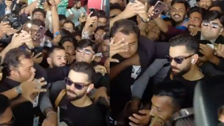 Virat Kohli Sparks Frenzy on Arrival in Vadodara