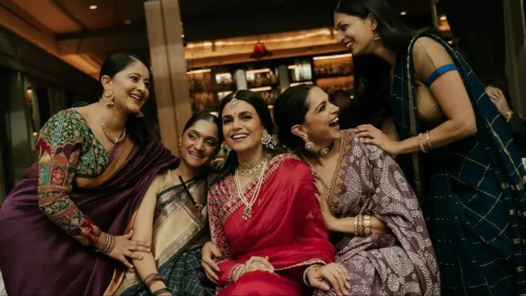 Take A Look At Deepika Padukone’s Elegant Purple Bandhani Saree Look