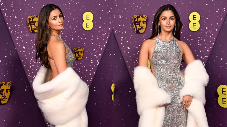 Alia Bhatt Stuns at BAFTA 2026 Red Carpet in Custom Gucci Sequin Gown and Faux Fur Stole