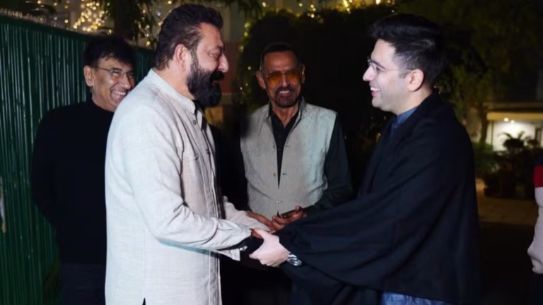 Raghav Chadha Hosts Sanjay Dutt in Delhi; Praises "Dhurandhar" Performance Amid Political Turmoil