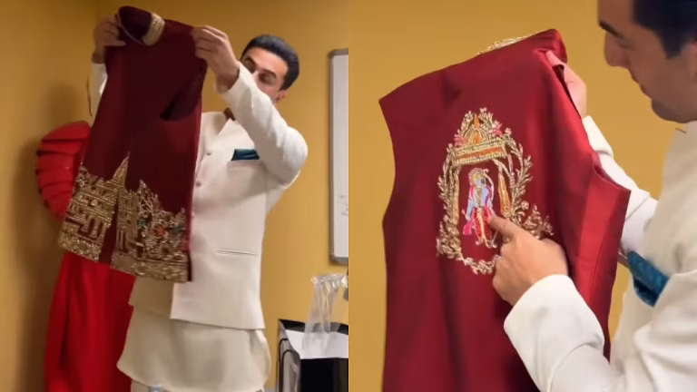 Fan Gifts Ranbir Kapoor 'Ayodhya Ram Mandir' Jacket At Ramayana Teaser Launch; Actor Flaunts Lord Ram Figure In Viral Video
