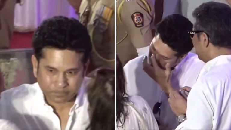 Sachin Tendulkar Cries Inconsolably As He Pays Respects To Late Asha Bhosle