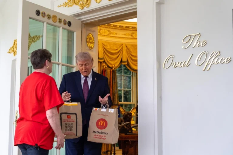 "This Doesn't Look Staged, Does It?": Trump Marks "No Tax On Tips" Anniversary with McDonald's Delivery