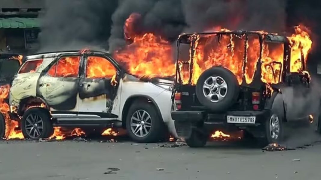 Manipur Clashes: 21 Injured, Vehicles Torched