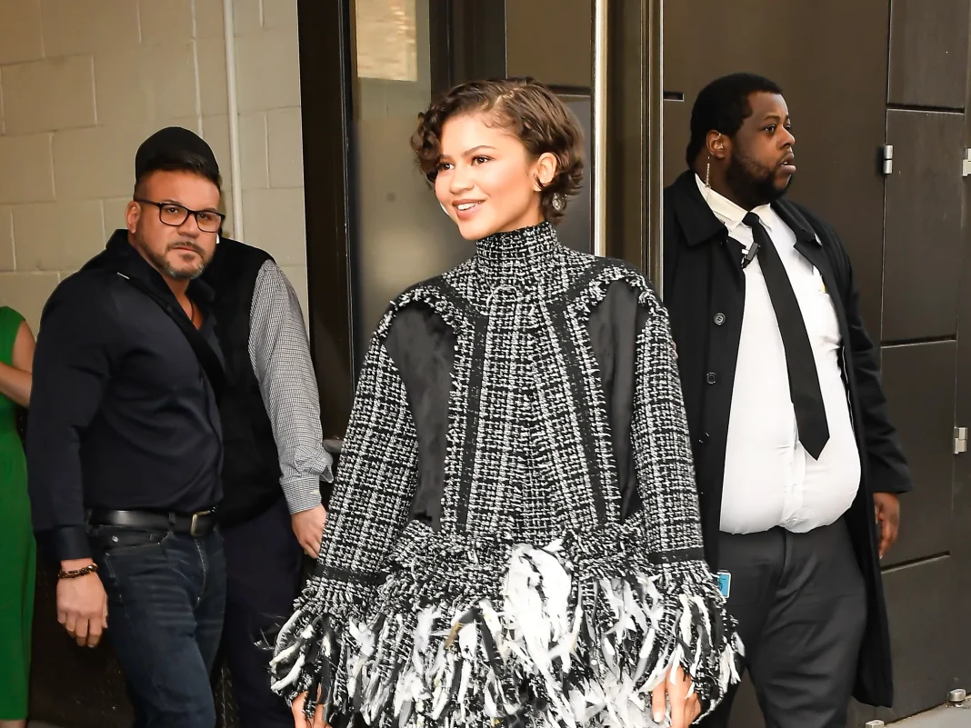 Zendaya Switches Style Direction With Edgy Erdem Look During ‘The Drama’ Press Tour