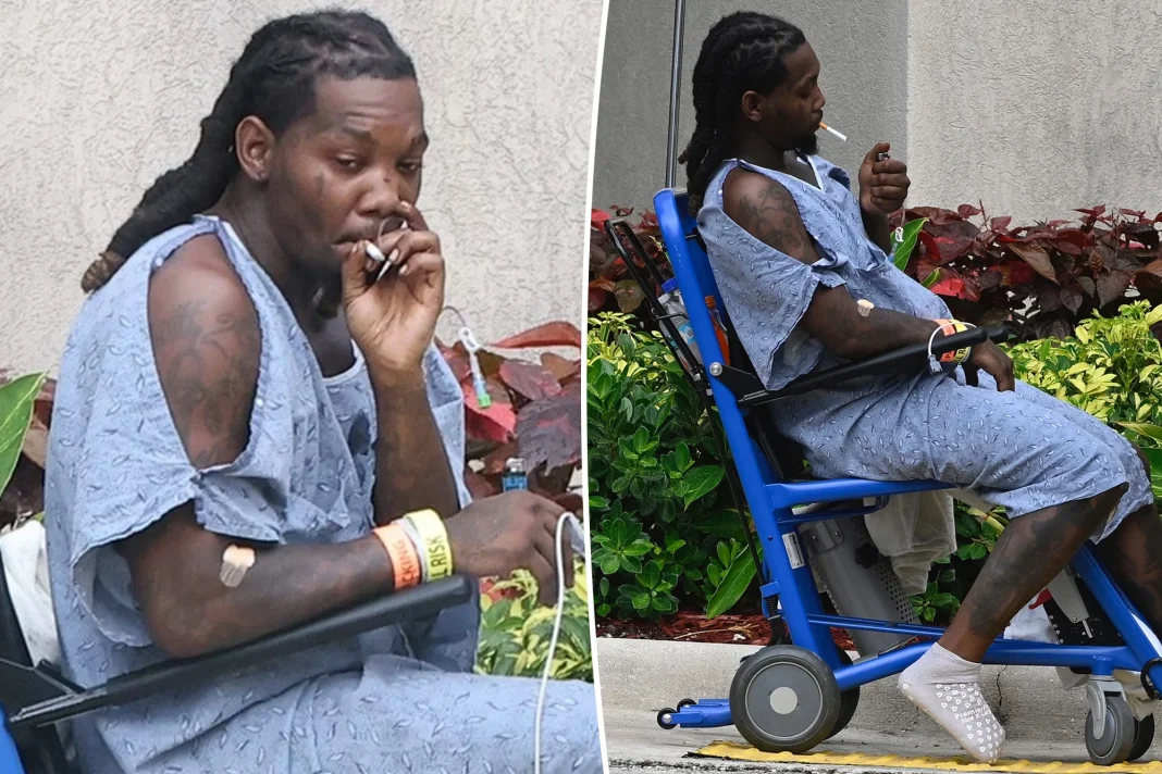 Offset Spotted Smoking in Wheelchair Outside Florida Hospital After Being Shot