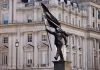 Artist Banksy Confirms A New Statue In London Of A Man Blinded By A Flag Artist Banksy Confirms A New Statue In London Of A Man Blinded By A Flag
