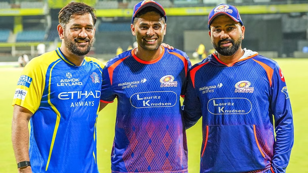 MS Dhoni, Rohit Sharma, and Suryakumar Yadav Picture Break the Internet Ahead of CSK vs MI Clash