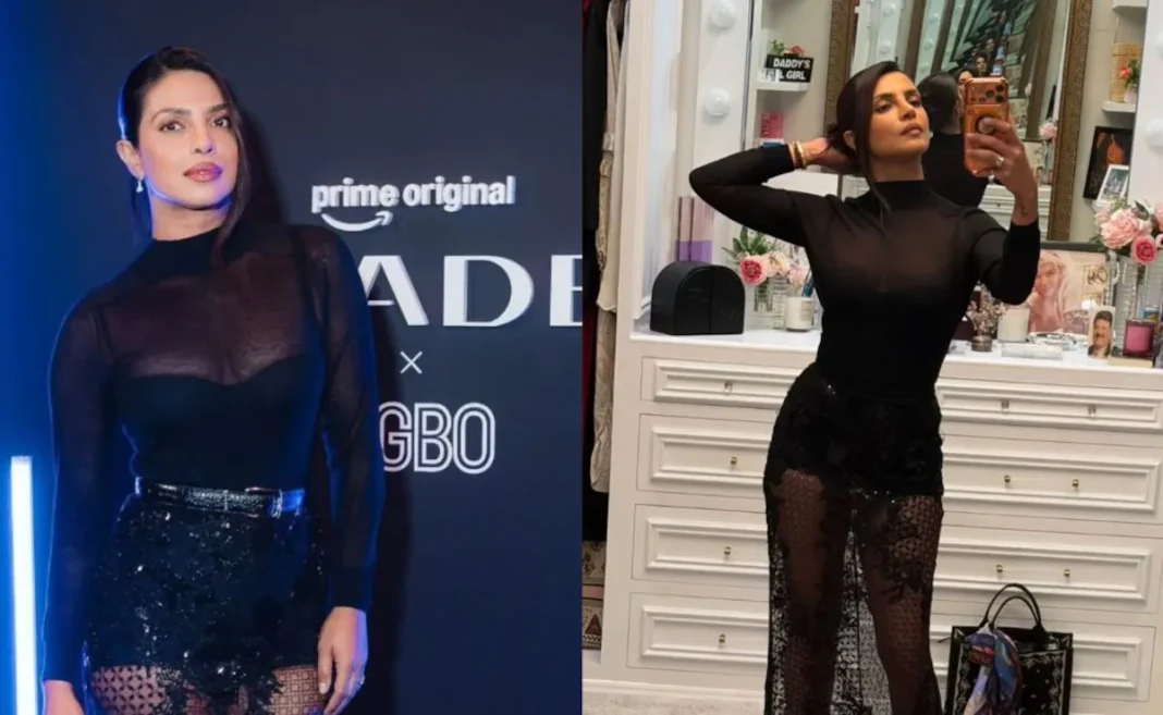 Priyanka Chopra Steals The Show in Sheer Black Dress at Citadel 2 Screening