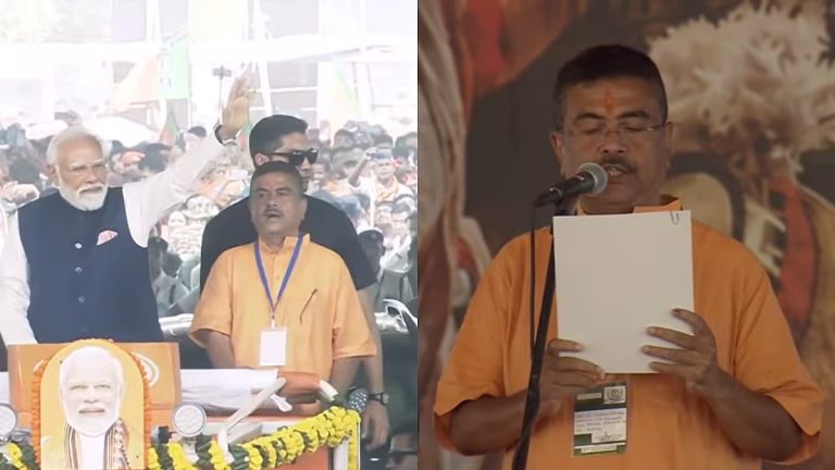 A New Dawn for Bengal: Suvendu Adhikari Sworn In as First BJP CM in Traditional Gaudiya Attire