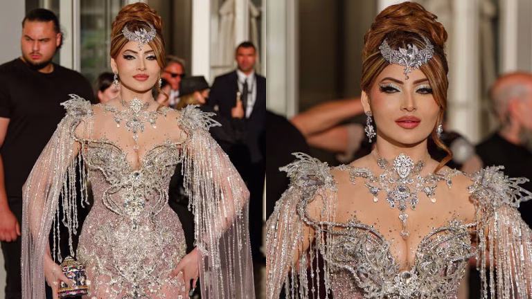 Cannes 2026: Urvashi Rautela Stuns In Crystal-Studded Couture and Maangtika