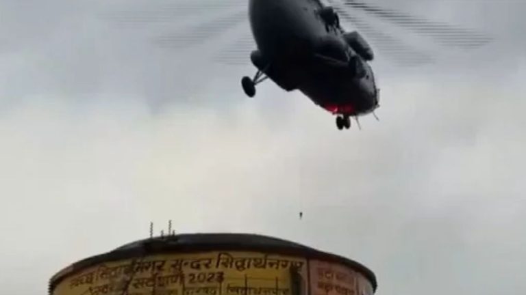 Army Chopper Rescues Youths Stranded on Water Tank in UP