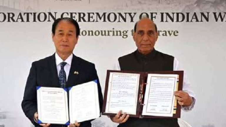 Rajnath Singh Inaugurates Indian War Memorial In South Korea