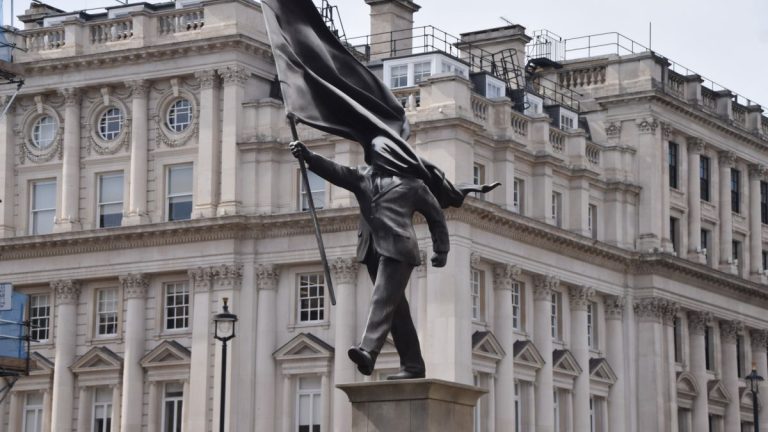 Banksy Unveils Provocative Statue in Central London Critiquing Blind Patriotism