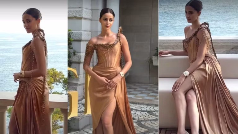 Ananya Panday Turns Heads In Sculpted Gold Gaurav Gupta Gown At Piaget’s Monaco Gala