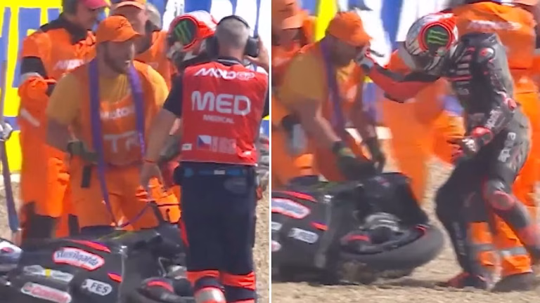 Marco Bezzecchi Banned From Grand Prix After He Slaps Marshal After Crash During MotoGP Race