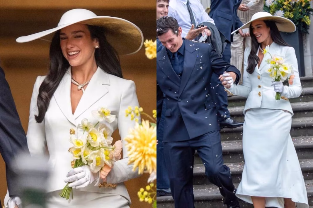 Dua Lipa Ditches Bridal Gown For White Skirt-Suit For Private Wedding