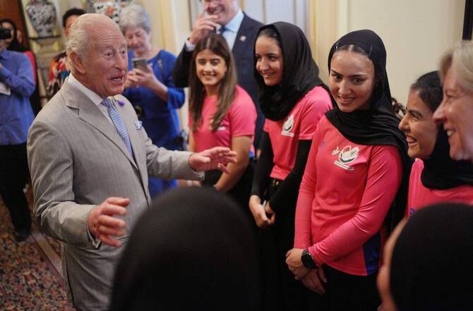 King Charles Meets Exiled Afghan Women Cricketers