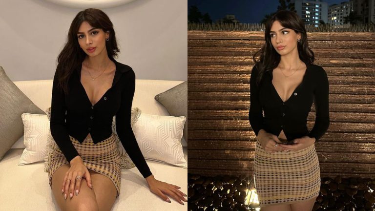 Khushi Kapoor Shows Two Chic Ways To Style A Mini Skirt, From Preppy Glam To Wild Cat Energy