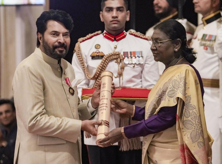 Padma Awards 2026: Mammootty, Alka Yagnik, Vijay Amritraj Among 65 Honoured By President Droupadi Murmu