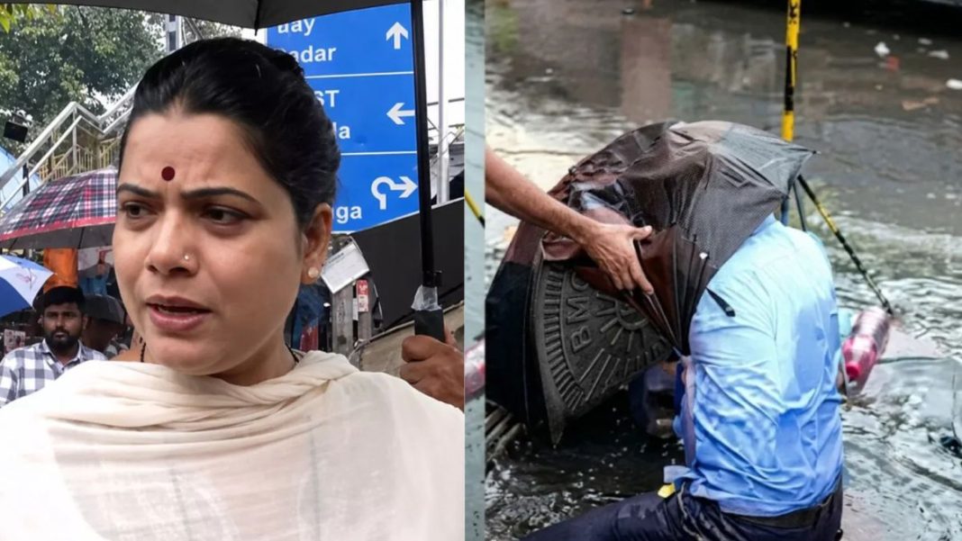 Mumbai Civic Worker Falls Into Open Manhole During Mayor Ritu Tawde's Site Visit