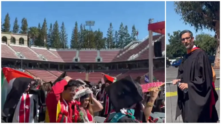 Stanford Graduation Disrupted As Students Protest During Sundar Pichai's Speech Over Google's Israel Contracts