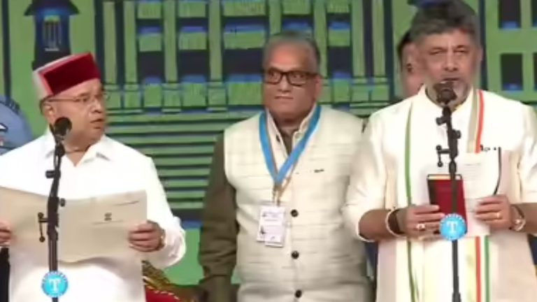 DK Shivakumar Assumes Office As Karnataka CM, G Parameshwara Gets Deputy CM Post