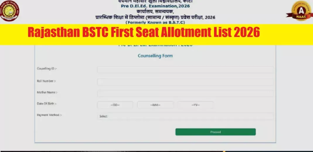 Rajasthan BSTC First Seat Allotment List 2026 Released: Check College Allotment, Admission Process And Important Dates