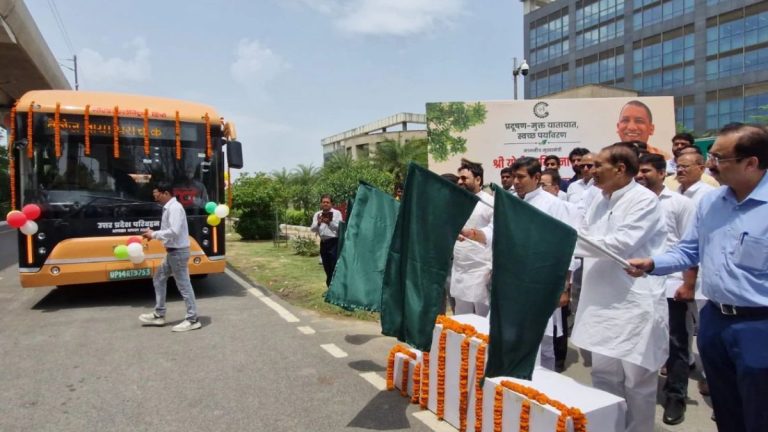 Yogi Inaugurates Noida Electric Bus Depot, Highlights Development Push