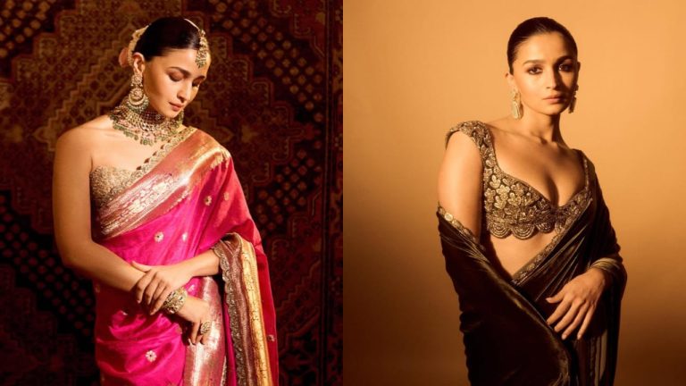 Alia Bhatt’s Elegant Saree Blouse Designs That Are Perfect for Wedding and Festive Fashion Inspiration