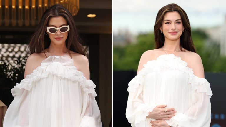Anne Hathaway Is Encased In Ruffles For The Odyssey Tour In London