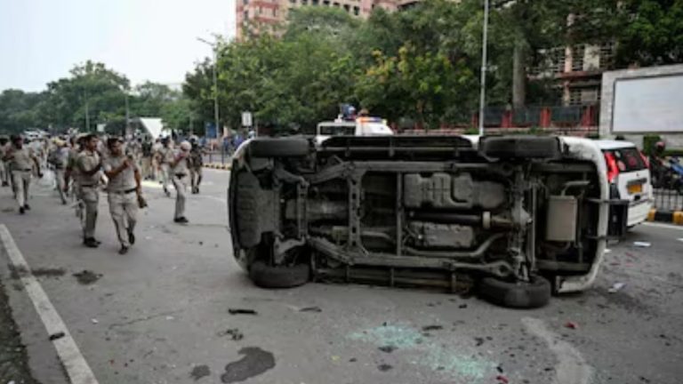 CJP Questions Damaged Car Outside Protest Site