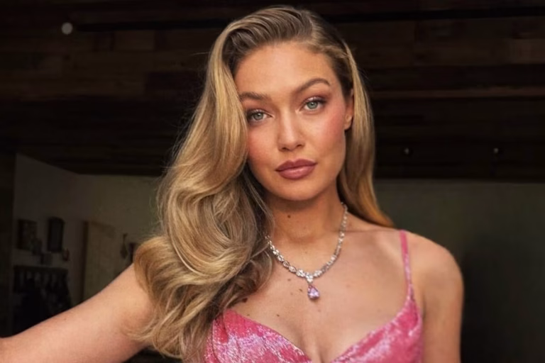 Gigi Hadid Channels A Pink Soft Serve Ice Cream For Taylor Swift's Wedding