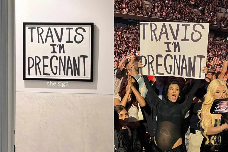 Kourtney Kardashian Preserves Her Viral ‘Travis I’m Pregnant’ Sign As A Sweet Family Keepsake