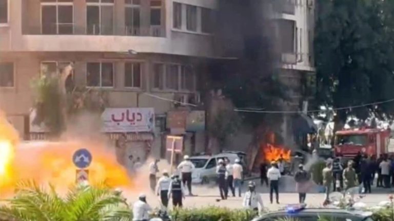 Explosions Rock Damascus During Macron's Syria Visit