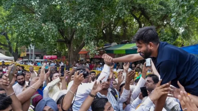 Woman Hurls Ink-Like Liquid At Abhijeet Dipke At Jantar Mantar