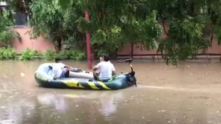 Boats On Streets As Ghaziabad Faces Rain Fury