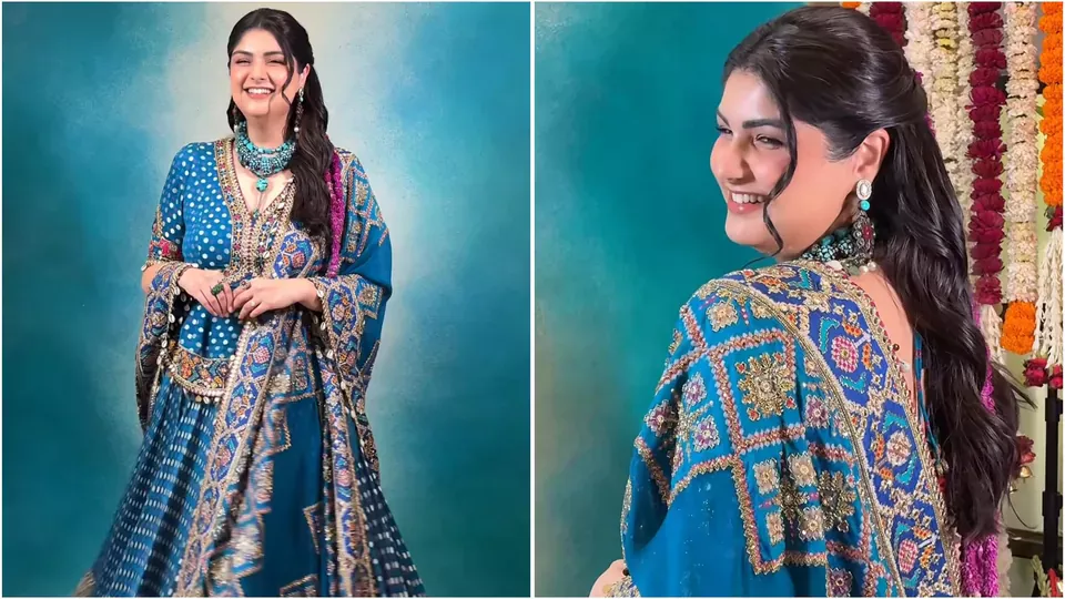 Bride To Be Anshula Kapoor's Blue Lehenga For Her Mehendi Highlights Patola's Grandeur